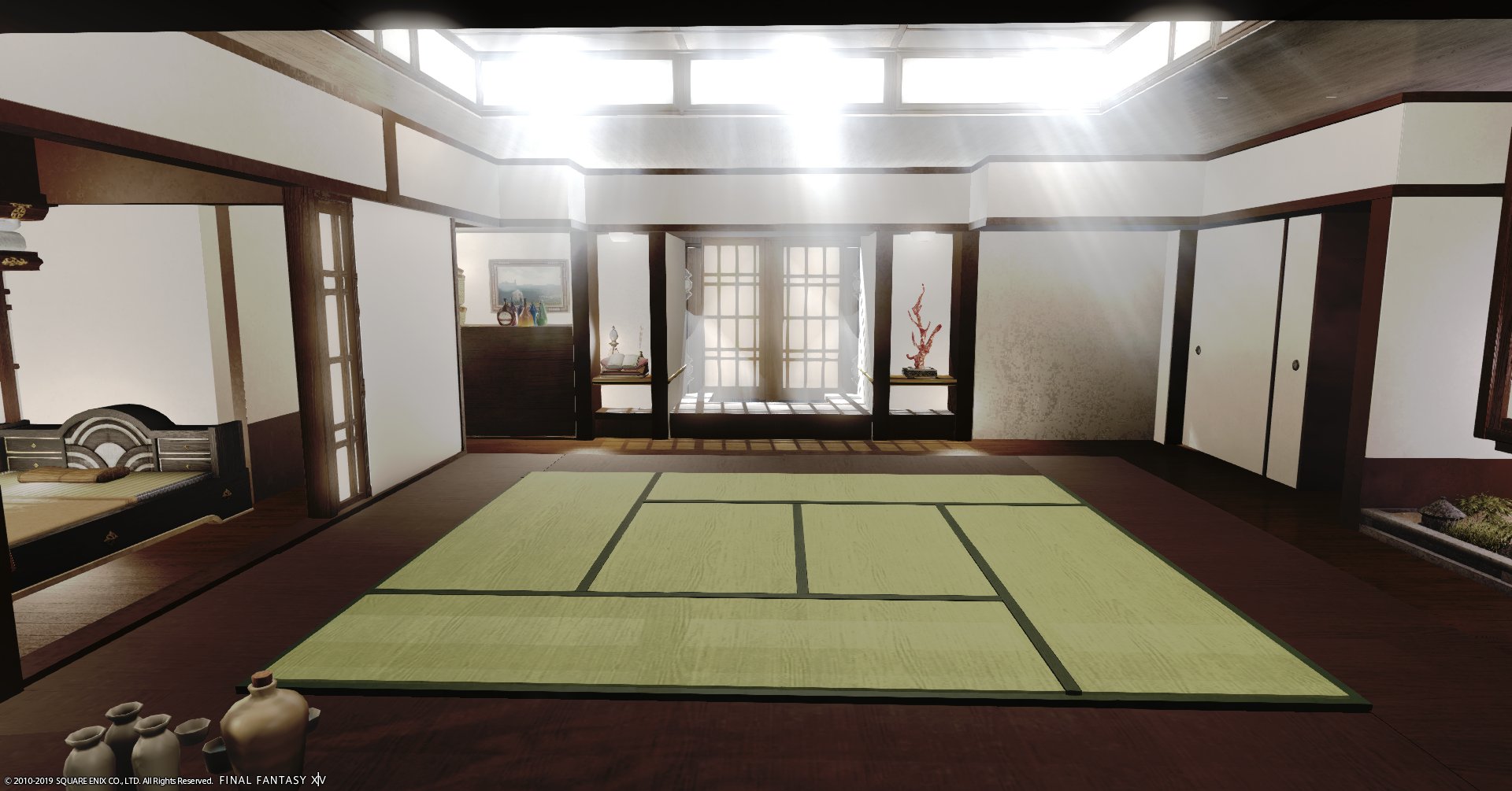 Souryu Yamato そうりゅう やまと Ff14 Typhon鯖 On Twitter 天窓障子の作り方の問い合わせが多かったので 簡単にssで説明します １枚目 用意するもの イミテーションロングウィンドウ レッドカーペット フロアマット ２枚目 浮かせて設置します ３枚目 上から見た