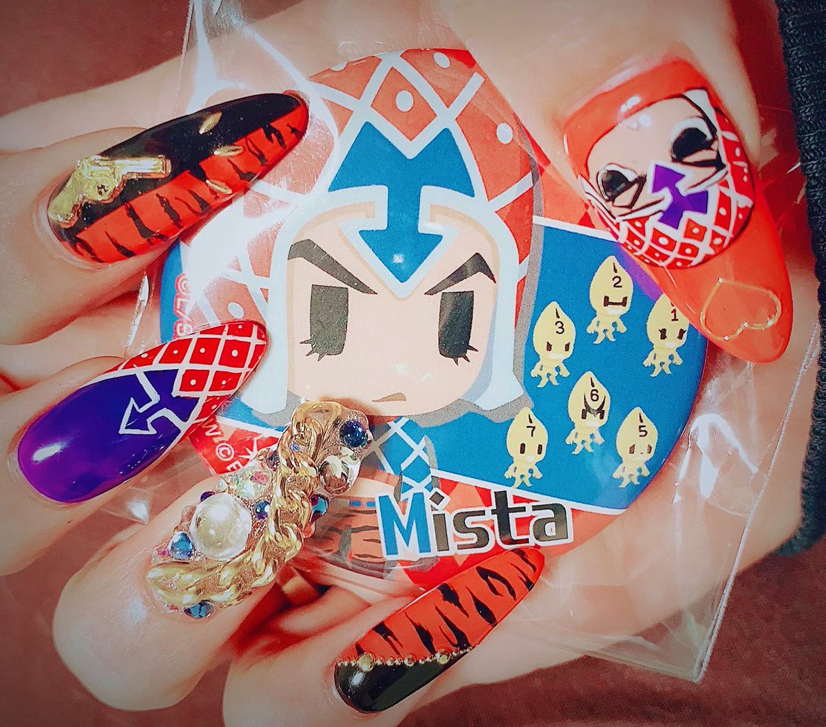やっと帰宅出来た………
ジョジョイメージネイルしてきたマン!いつもお姉さん無理言ってすんまそ
個人的にはミスタイメージ好き♡ 