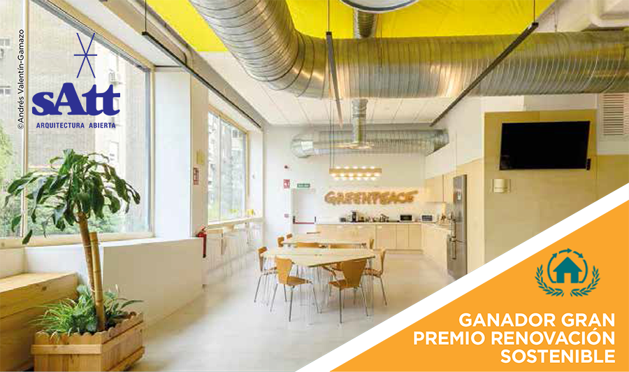 ‼️ Nuestro proyecto para la Sede de <a href="/greenpeace_esp/">Greenpeace España</a> GANADOR del Gran premio ‘Renovación Sostenible’ en los #GreenSolutions Awards 🌿🏆 una oficina ecológica y #CO2Nulo 

Nuestro agradecimiento a @construction21, a la feria @batimat y por supuesto a <a href="/greenpeace_esp/">Greenpeace España</a>