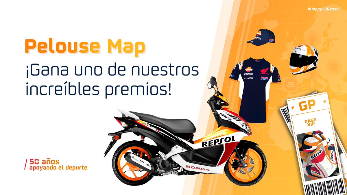box_repsol's tweet photo. ÚLTIMAS 24 HORAS ⏰‼
¡Hay premios geniales🎁 esperándote!
Felicítanos con un tuit propio que no sea respuesta a este y el hashtag #Happy50Repsol
¡Hazlo con vídeo📽, foto📸 o texto⌨!
📍Indica cuál es tu ciudad y forma parte de nuestro Pelouse Map 
👉🗺 https://t.co/UvNSVvvjei https://t.co/KYGOXbwZSS