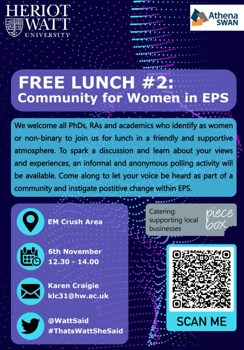 ThatsWattSheSaid (@wattsaid) on Twitter photo FREE LUNCH #2 for fem/non-binary postgrad + academics is on this Wednesday! QR code below: spread the word...
@EPS_PGT_HWU <a href="/HWPostgraduates/">HW Postgraduate Soc.</a> <a href="/HWU_pdf/">Heriot-Watt Postdoc Forum</a> <a href="/HWU_EPS/">Heriot-Watt Research@EPS</a> <a href="/PoBBBS/">PoBBBS</a> <a href="/HW_PPICSS/">PPICSsoc</a> <a href="/HWU_Physics/">HWUPhysics</a> <a href="/ISSS_HW/">ISSS Heriot-Watt</a> <a href="/HWUEquality/">HWUEquality</a> <a href="/ProfRAWilliams/">Richard A. Williams</a> <a href="/HWUSuccess/">HWU Success and Wellbeing</a> <a href="/HWUnion/">HW Student Union</a> <a href="/HWUPostgradSoc/">HeriotWatt Postgrads</a> <a href="/HWUAdviceHub/">HWUnion Advice Hub</a> FREE LUNCH #2 for fem/non-binary postgrad + academics is on this Wednesday! QR code below: spread the word...
@EPS_PGT_HWU <a href="/HWPostgraduates/">HW Postgraduate Soc.</a> <a href="/HWU_pdf/">Heriot-Watt Postdoc Forum</a> <a href="/HWU_EPS/">Heriot-Watt Research@EPS</a> <a href="/PoBBBS/">PoBBBS</a> <a href="/HW_PPICSS/">PPICSsoc</a> <a href="/HWU_Physics/">HWUPhysics</a> <a href="/ISSS_HW/">ISSS Heriot-Watt</a> <a href="/HWUEquality/">HWUEquality</a> <a href="/ProfRAWilliams/">Richard A. Williams</a> <a href="/HWUSuccess/">HWU Success and Wellbeing</a> <a href="/HWUnion/">HW Student Union</a> <a href="/HWUPostgradSoc/">HeriotWatt Postgrads</a> <a href="/HWUAdviceHub/">HWUnion Advice Hub</a>