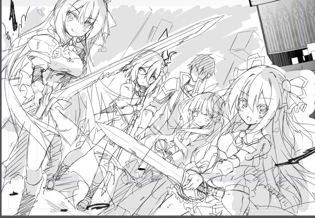 プリコネ同人誌、いざ作画の段階に入るとめんどくさすぎて心折れそうになるな!?(公式アンソロの時も思った 