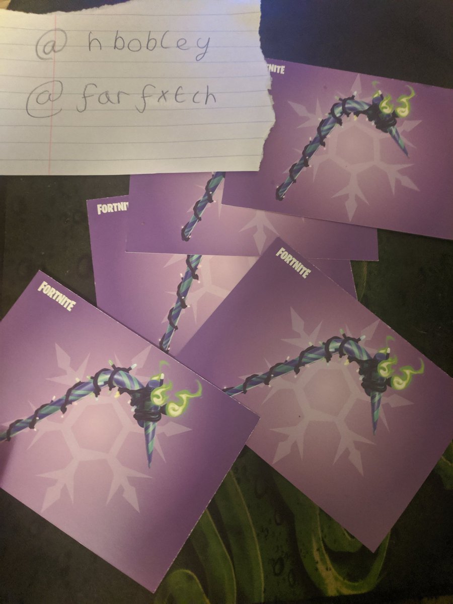 Sng Fxtch 5x Fortnite Minty Axe Code Giveaway How To Enter Like Amp Rt Follow Farfxtch Amp Hbobley 2 Friends Will Dm The Codes Over