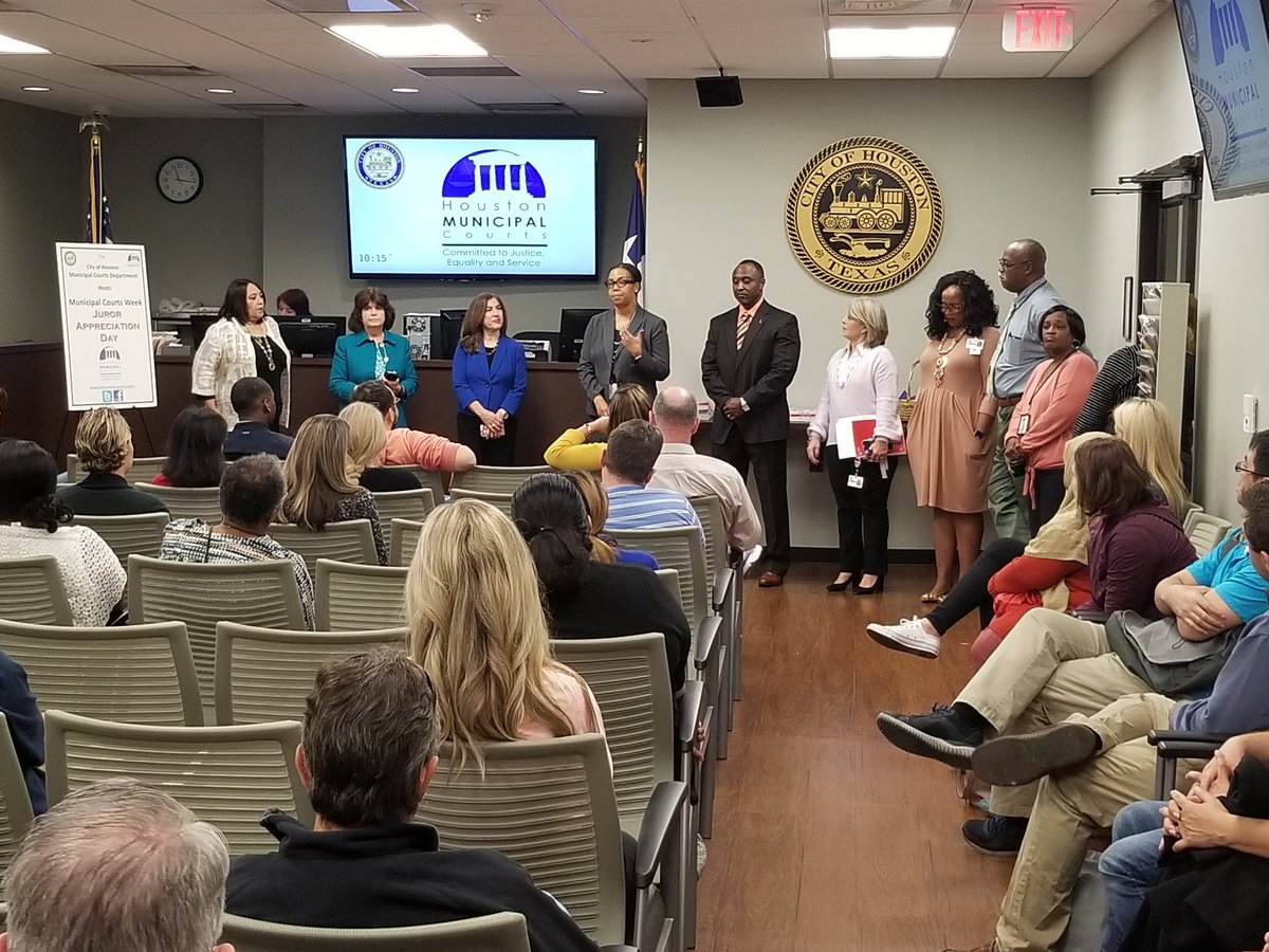 HoustonMunCourt's tweet photo. We're kicking off #MunicipalCourtsWeek with #Juror Appreciation Day! Special thanks to those who fulfill their #CivicDuty by appearing for #JuryDuty! #MCD #ThankYou #MCW #YouRock https://t.co/vjsG9wl1Fy