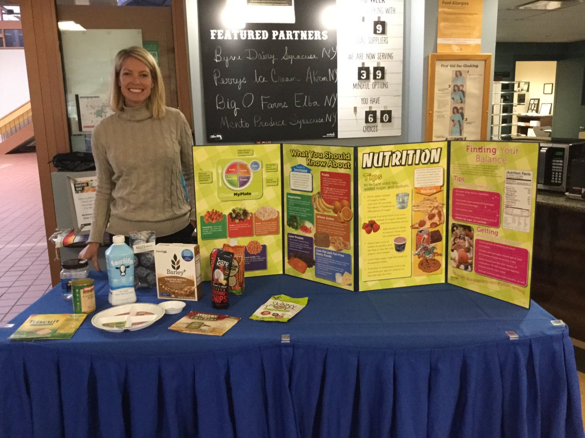 Join Dietitian Kelly Springer at our Campus Center Dining Room with your questions about dietary and nutritional needs! She’s here until 2 pm, so don’t hesitate to ask! #polydining #sunypoly