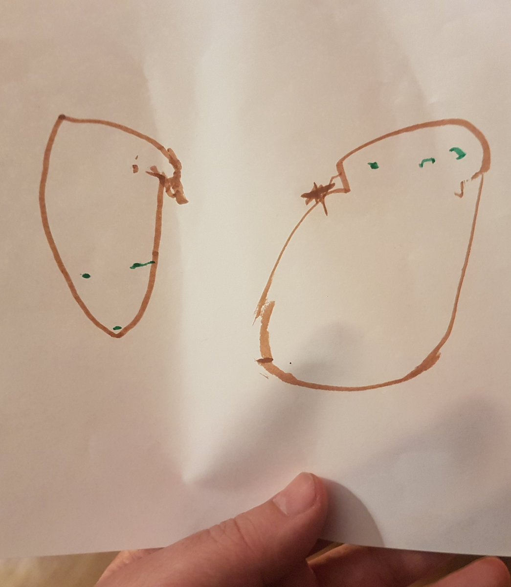 3-Jährige: "Ich hab in der Kita für dich deine Lieblingstiere gemalt, Papa."
Ich: "Ja, cool, woher weißt du denn was meine Lieblingsti..."
3-Jährige: "KARTOFFELN 😍"