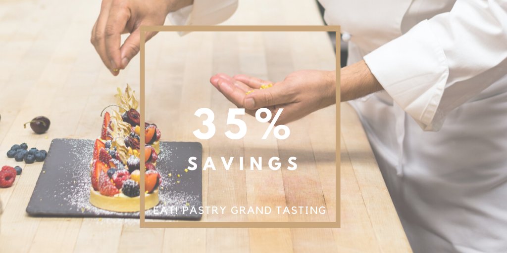 We are providing a delicious savings of 35% on remaining EAT! Pastry Day Grand Tasting tickets.

Use code: EAT!Pastry2019 at checkout until sold out. Limited tickets are available. Link in our bio.

Nov 9th, 3 - 5 PM.

eat-vancouver.com/eat-pastry-vip/

#vancouvereats #eatvancouver