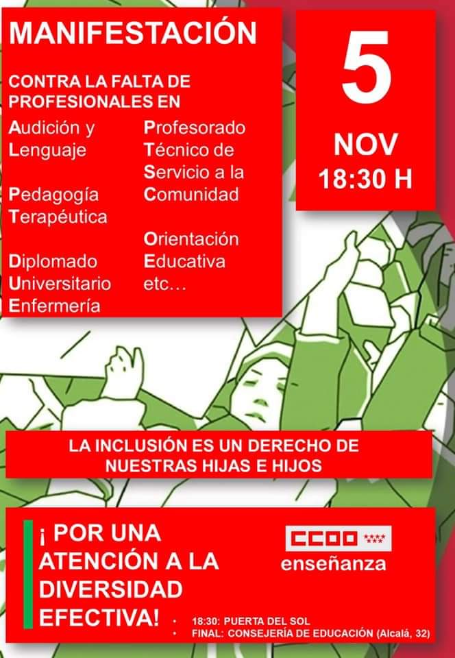 asoc_pitote's tweet photo. Mañana hay convocada una manifestación contra los recortes de personal en el área de educación. Sin estos profesionales no hay inclusión.
#ODS #inclusion #EducacionInclusiva #recotes https://t.co/JvM06LVLMZ