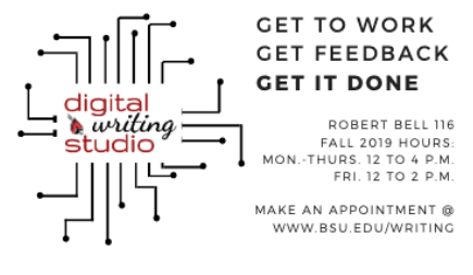 bsuwrites's tweet image. Need Help with a Digital Project? The Digital Writing Studio (DWS) is a workspace and tutoring space. You can reserve a workstations or bring your own tech💻, request help from a tutor or work independently🙋bsu.edu/writingcenter #bsuwrites @bsuenglish @BallState_WP