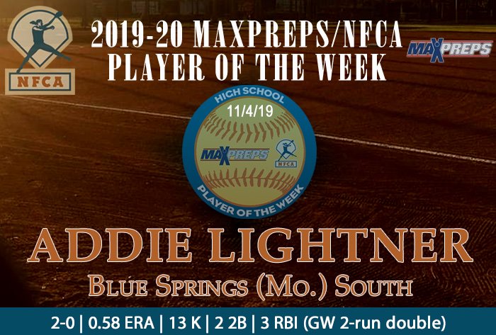 Addie Lightner <a href="/BSSJagsSoftball/">🥎 Jags Softball 🥎</a>  named <a href="/MaxPreps/">MaxPreps</a> NFCA High School Player of the Week bit.ly/2pEReyk