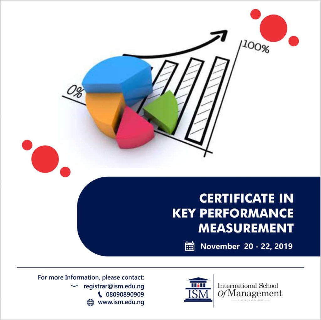 ISMLagos1's tweet image. This course helps participants learn and apply fundamentals behind developing robust key performance indicators (KPIs) in all functions across all levels.
#management #ismlagos #measurements #performance #learning #development #growth 
Visit: ism.edu.ng | 08090890909
