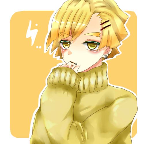 味ぽん🍺低浮上さんがTwitterに投稿した我妻善逸(鬼滅の刃)のイラスト。