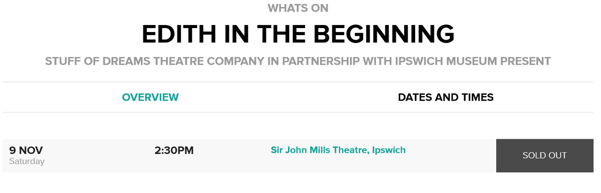 We've SOLD OUT... <a href="/StuffofDreamsCo/">Stuff of Dreams</a> #edithinthebeginning …. but fear not, we are adding extra seats...only a few, so snap them up! Thank-you... <a href="/easternangles/">Eastern Angles</a> !