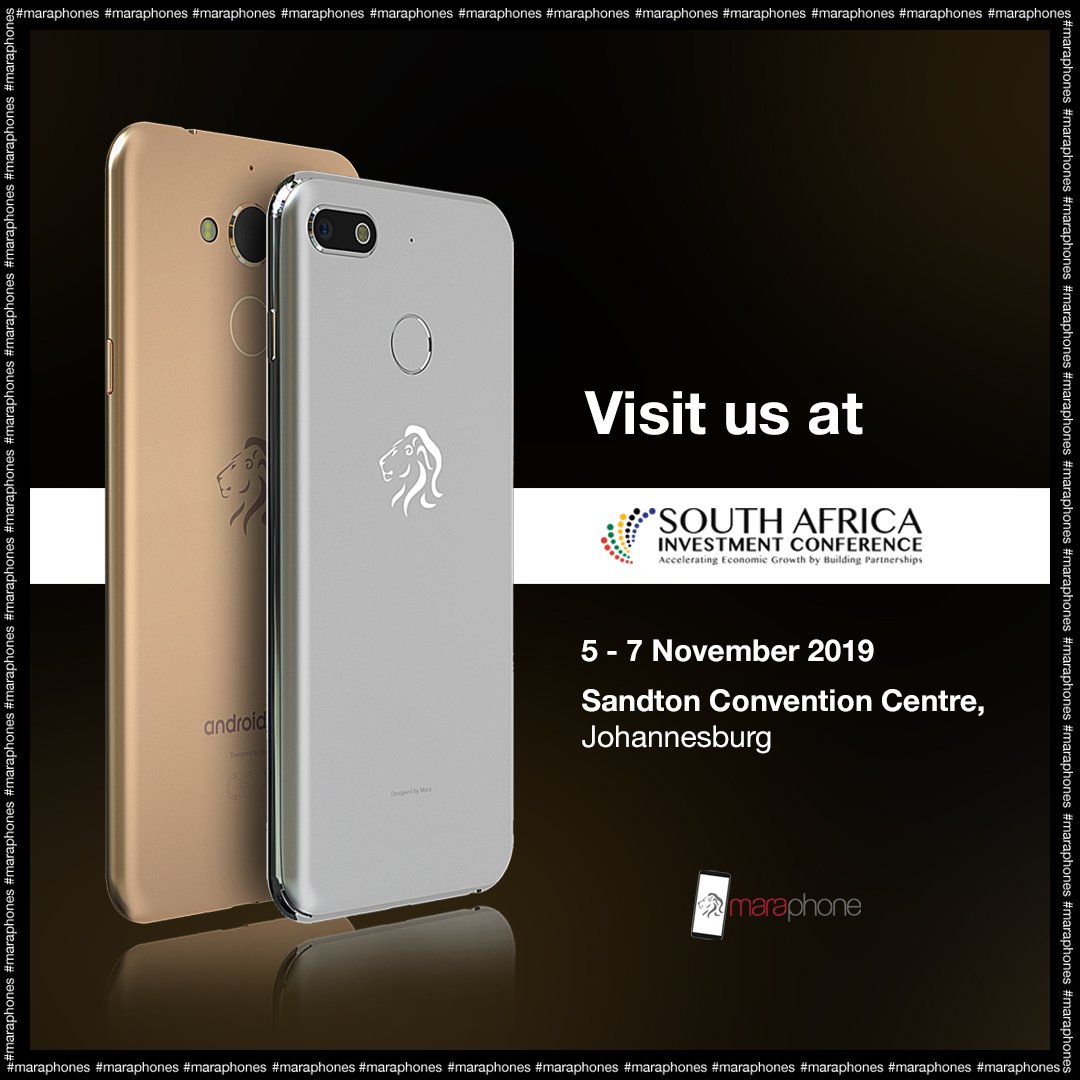 We've some exciting events coming up...

Visit us at South Africa Investment Conference! @SAInvestmentCo
From 5-7 Nov, Sandton Convention Centre, Johannesburg.
Stay tuned for upcoming event updates!!!

#southafricainvestment #economicgrowth #maraphones #MadeinAfrica #SouthAfrica