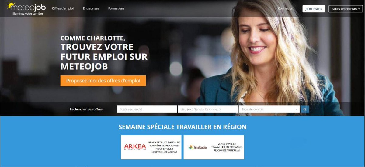 CleverConnect's tweet photo. Semaine spéciale "Travailler en région" sur @Meteojob !
Découvrez toutes les offres de @JobsTriskalia et @cmarkea
Pour postuler, c'est par ici : 👉 https://t.co/xtWSqCg09l
#RH #région #recrutement #emploi #CandidatesFirst https://t.co/ghTC9DDnS5