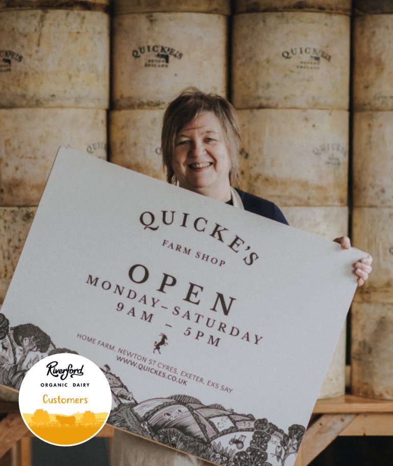 riverforddairy's tweet photo. Quickes farm shop is an Aladdin's cave of artisan #food. Stocking a range from craft beers to #fresh bread to #Riverford semi skimmed milk.  
@QuickesCheese #artisan #craft #exeter #devon #milk #quickes https://t.co/2B8SQtRwbD