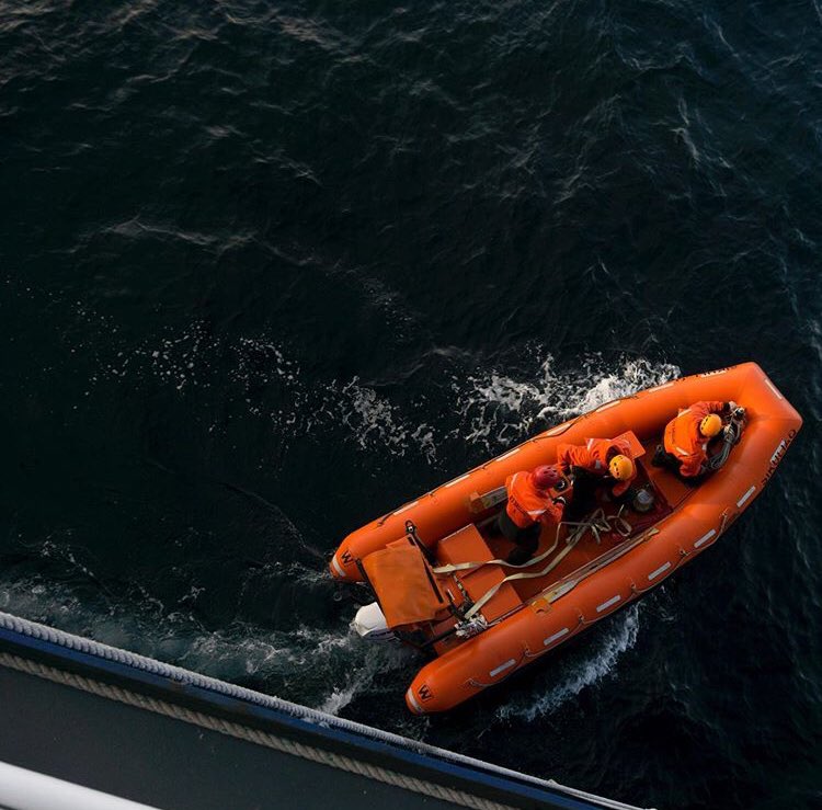 Researchers and crew head out on some #smallboatops during the #eafall2019 cruise on #Sikuliaq. #socooliaq #naturallyinspiring

Photo by Aimee Williams.