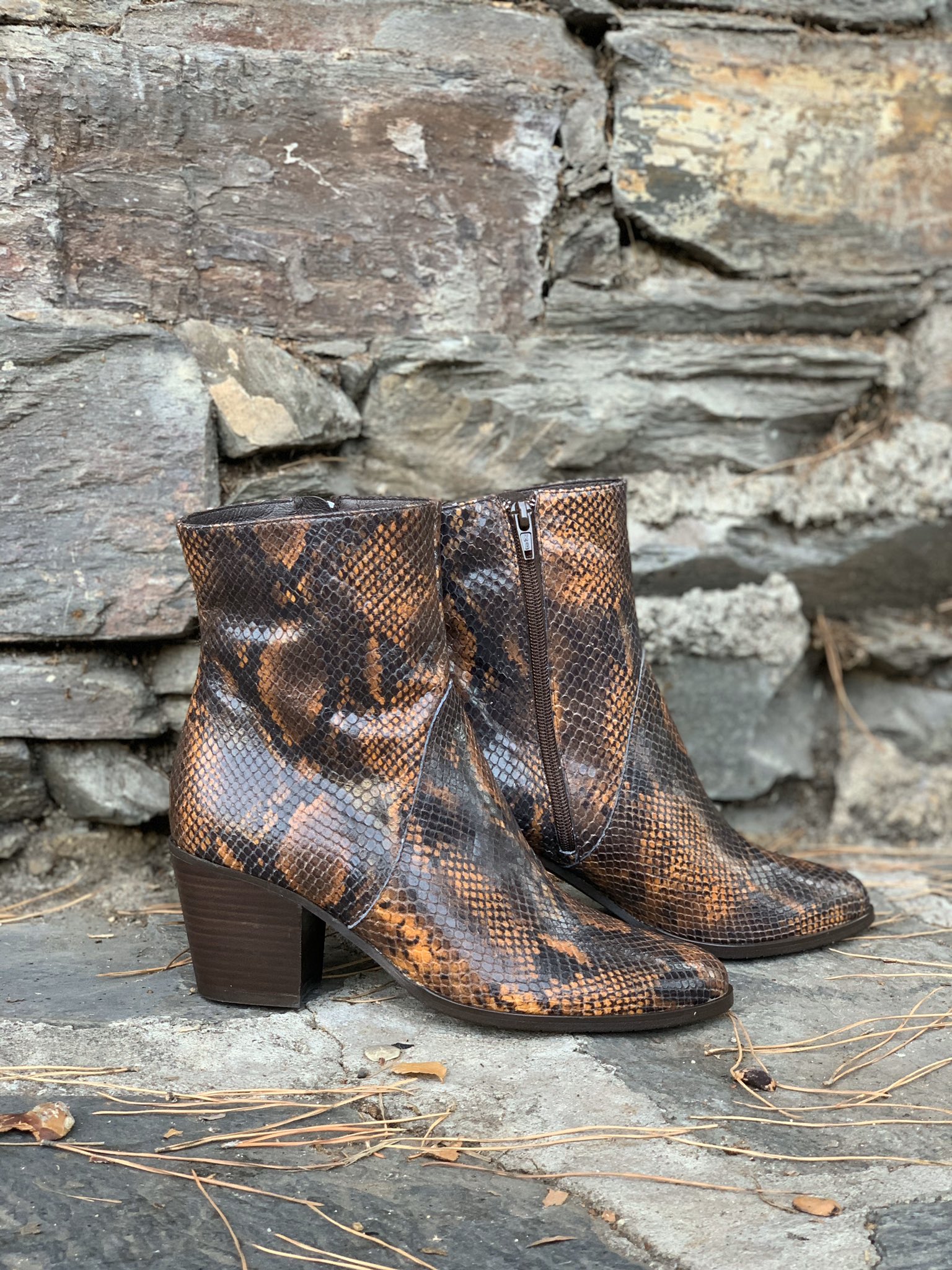 Bravo Java on Twitter: "Botín con tacón y serpiente marrón. Pisa este noviembre. https://t.co/cj3J8d9ywE #otoño19 #madeinspain #moda #calzado #tiendasdecalzado #mujer #tiendasenmadridybarcelona #botines #ankleboots ...