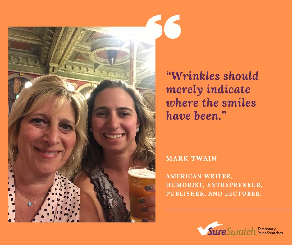 SureSwatch's tweet photo. Keep smiling and earn those wrinkles.  Happy Monday Jamie

#believeinyourself #dreambig #innovation #inspiration
#Yougotthis #colorpalette #homedecor #sureswatch
#trybeforeyoubuy #marktwain #smile https://t.co/gotxTLuwbE