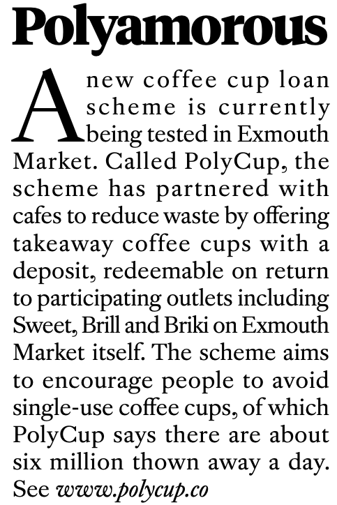 PolyCupLDN's tweet photo. Congratulations Oliver &amp; Team on the inaugural issue of @Ec1Echo! 🎉
￼

...and thanks for the shoutout! 🙃
￼

#exmouthmarket
#clerkenwell https://t.co/uMQBULgSGC