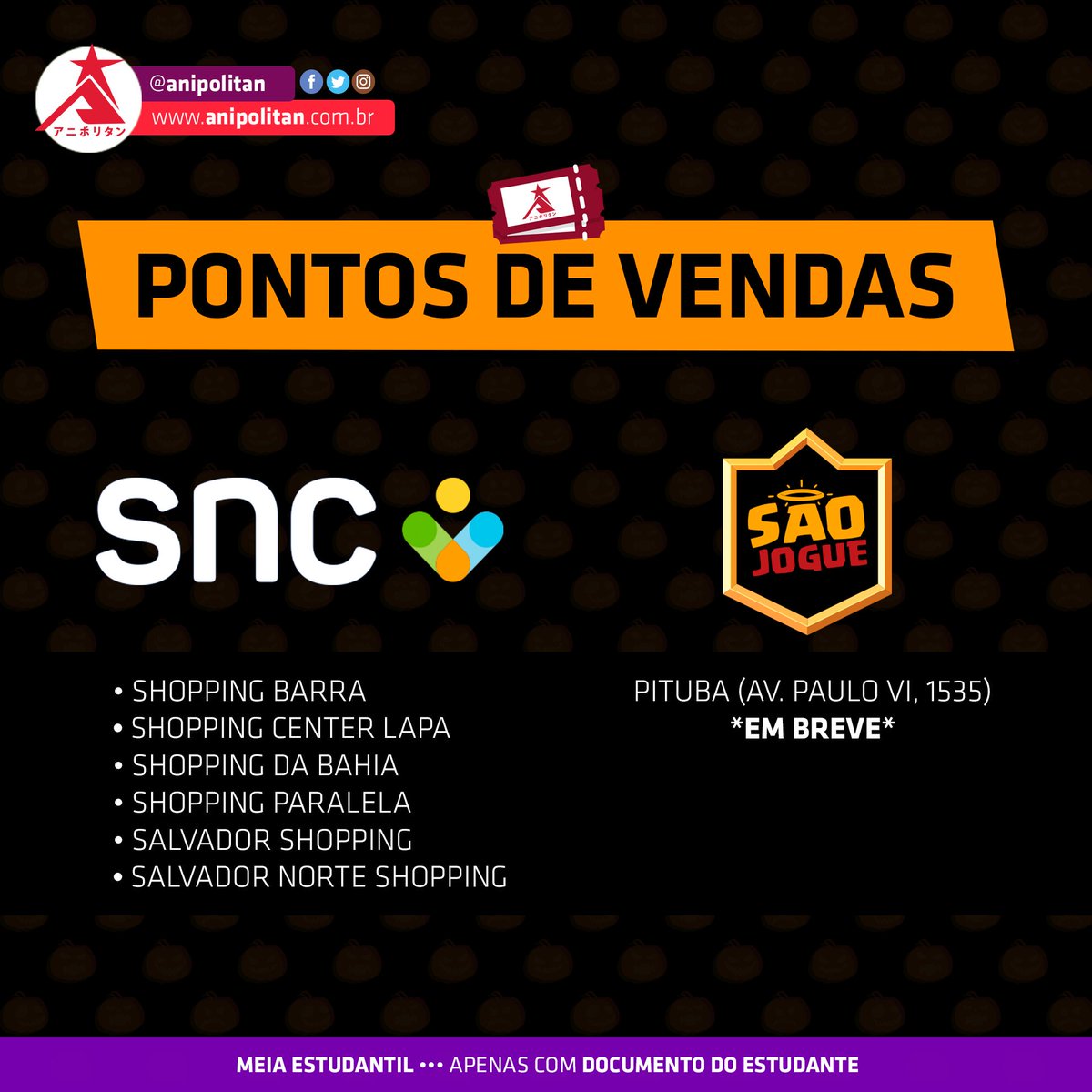 Anipolitan's tweet photo. Hoy chuuu~

Pontos de vendas dos Ingressos e Anikits (Basic e Gold) já disponíveis! Mais informações https://t.co/gdg2ZPXYUN

#Ani19 #Ani2019 #Anipolitan https://t.co/SyLBpfkXbo