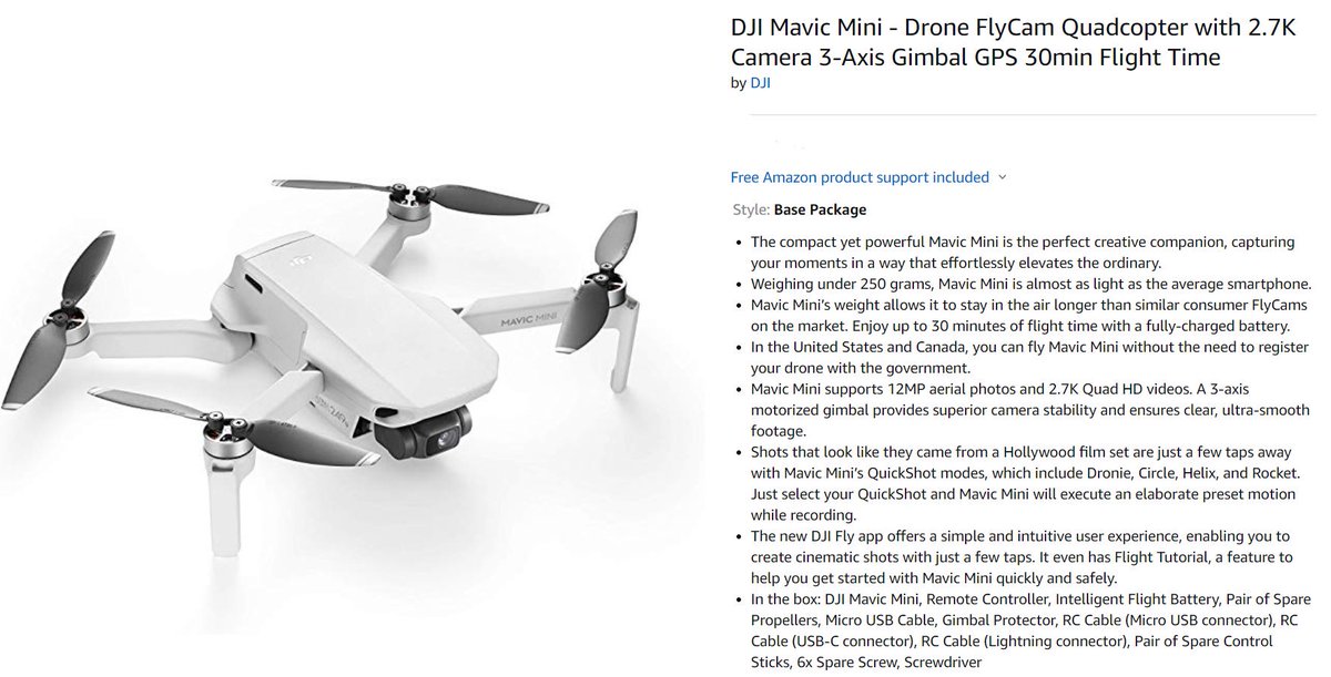Droning_ON's tweet photo. The DJI Mavic Mini is NOW available on AMAZON as well, ships on the 11th and no charge until despatched! https://t.co/dAwQRNaY9W

#dji #mavicmini @DJIGlobal #djimavic #droningon #drones #249g #amazon @amazon https://t.co/P0zJybkjNE