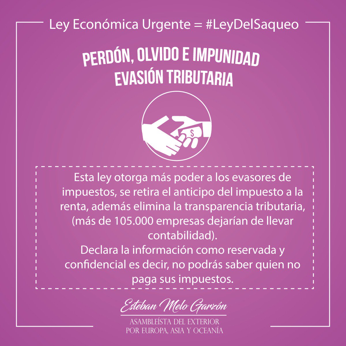 Esteban Melo Garzon S Tweet Mediante La Ley Economica Urgente