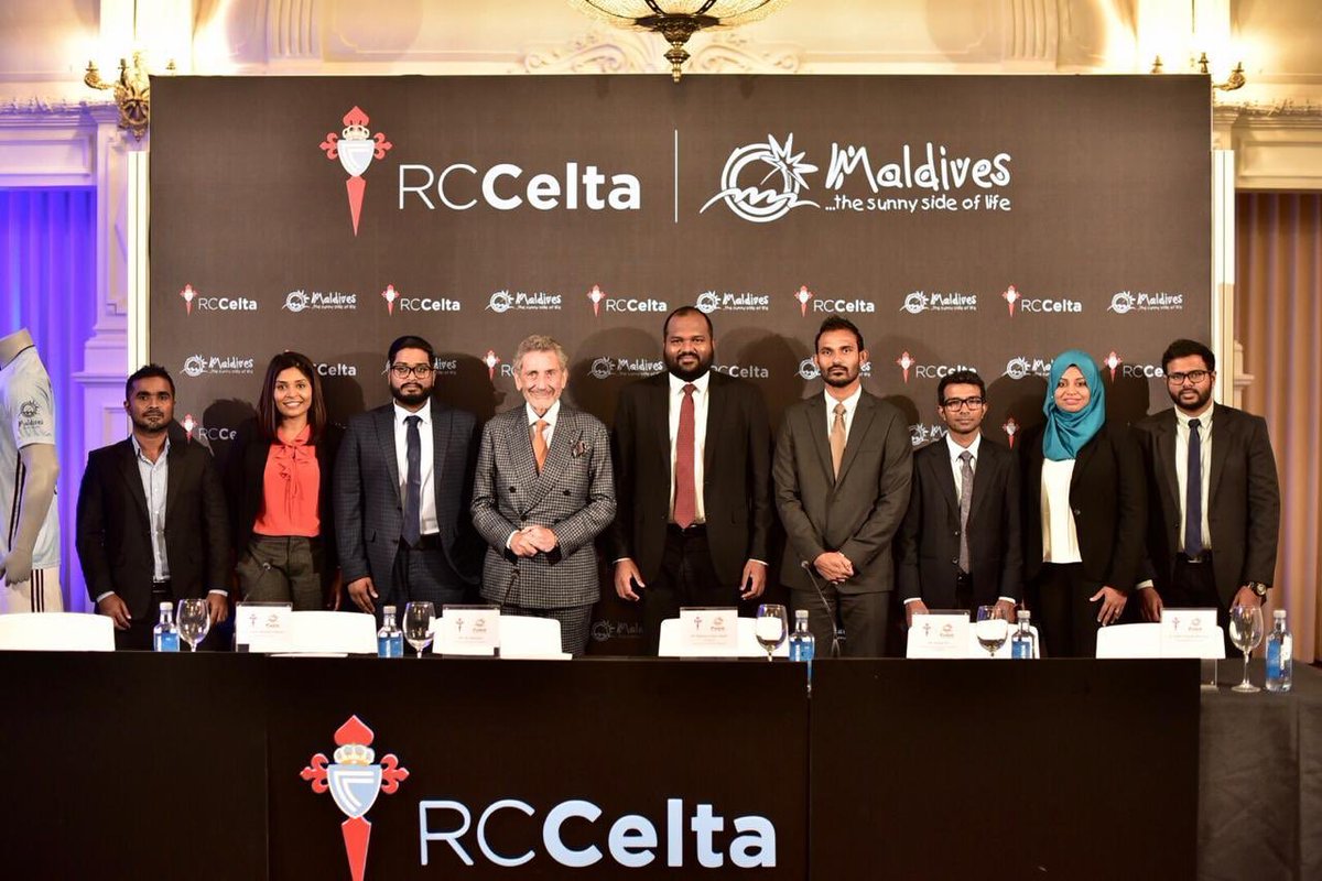 Massive congratulations to the Minister of @MoTmv , @ali20waheed and @visitmaldives, on the signing of a partnership with La Liga Club, @RCCelta today. 

This would be a stepping stone for the development of football in Maldives under the #towardsfuture banner.

#VisitMaldives