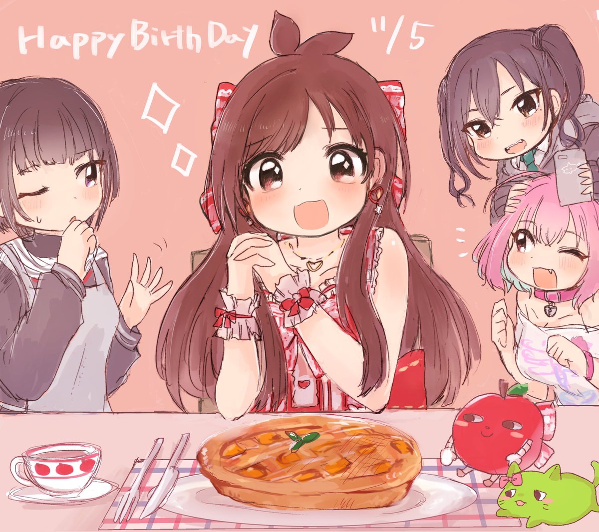 あかりちゃん誕生日おめでとーごぜーます!!あきりあちよちゃんでお祝い…☺️ #辻野あかり生誕祭2019 