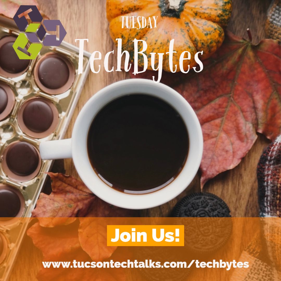 tucsontechtalks's tweet image. First TechBytes of the month will be at MSA Annex. Decibel Coffee Works. Plenty of outside seating with plugs &amp;amp; WiFi. From downtown hop on the Link. There is plenty of free parking at MSA Annex. Hope to see you there! #TucsonTechBytes #TuesdayTechBytes #coffee #joinus #remotework