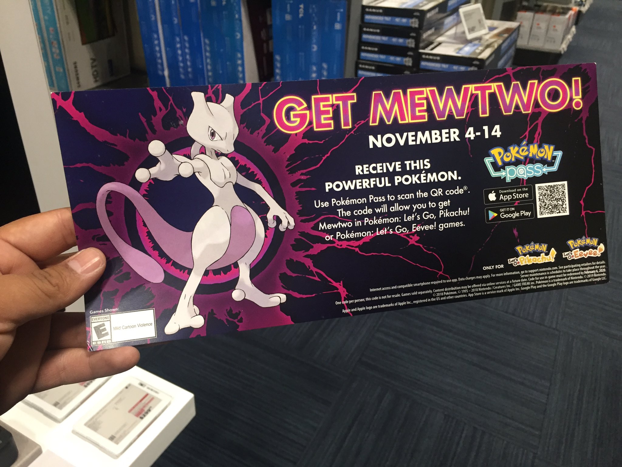 Get Mewtwo for Pokémon: Let's Go, Pikachu! or Pokémon: Let's Go, Eevee!