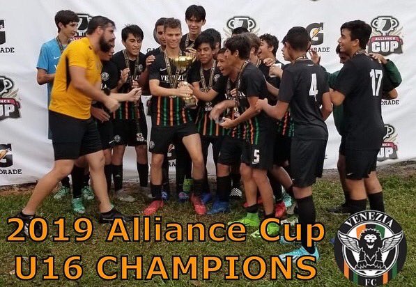 venicefcmiami's tweet photo. Congratulations to U16 for winning The 2019 Alliance Cup. Hard work, discipline and teamwork pays off. You are truly CHAMPIONS! https://t.co/DLRniMvS57
