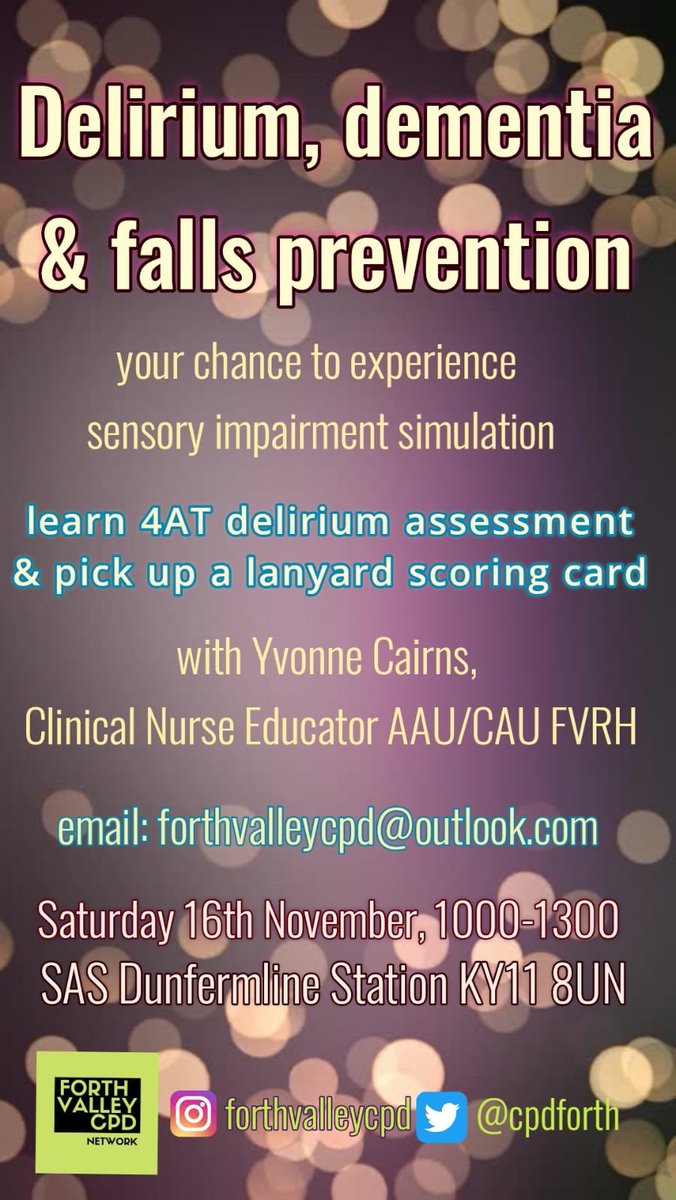 Our next event is being hosted in Fife.  There’s still time to book your place and join us on tour.  Comment, DM or email forthvalleycpd@outlook.com