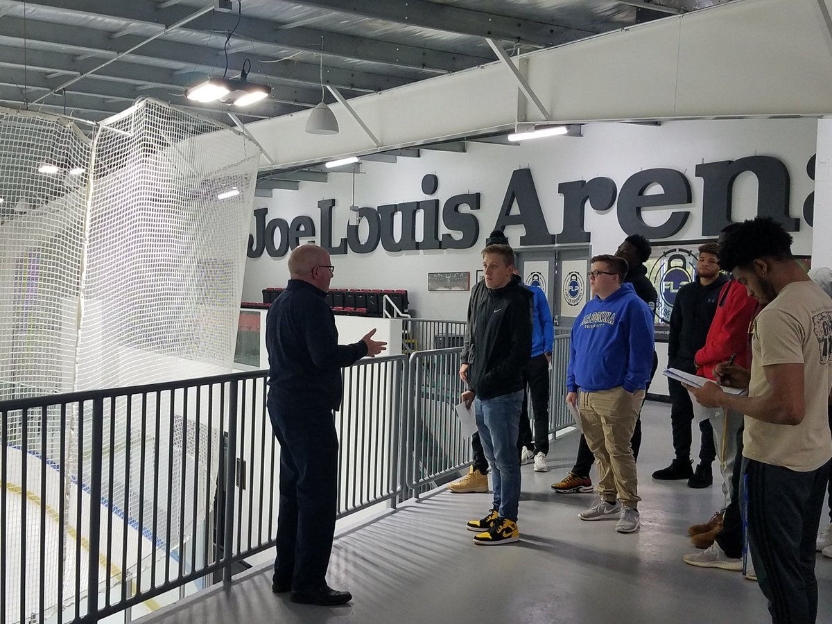 Another day of learning in the field for <a href="/MadonnaU/">Madonna University</a> sport management students. Today, a visit to <a href="/RealVHHockey/">Victory Honda AAA Hockey Organization</a> to hear about facility management.