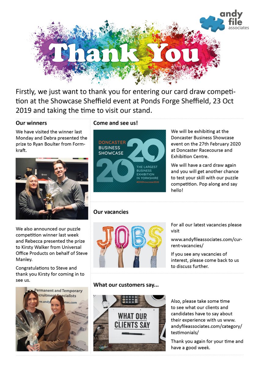 AndyFileLtd's tweet image. #ShowcaseSheff #Recruitment #Career #Notjustajob #business #prizes #Sheffield