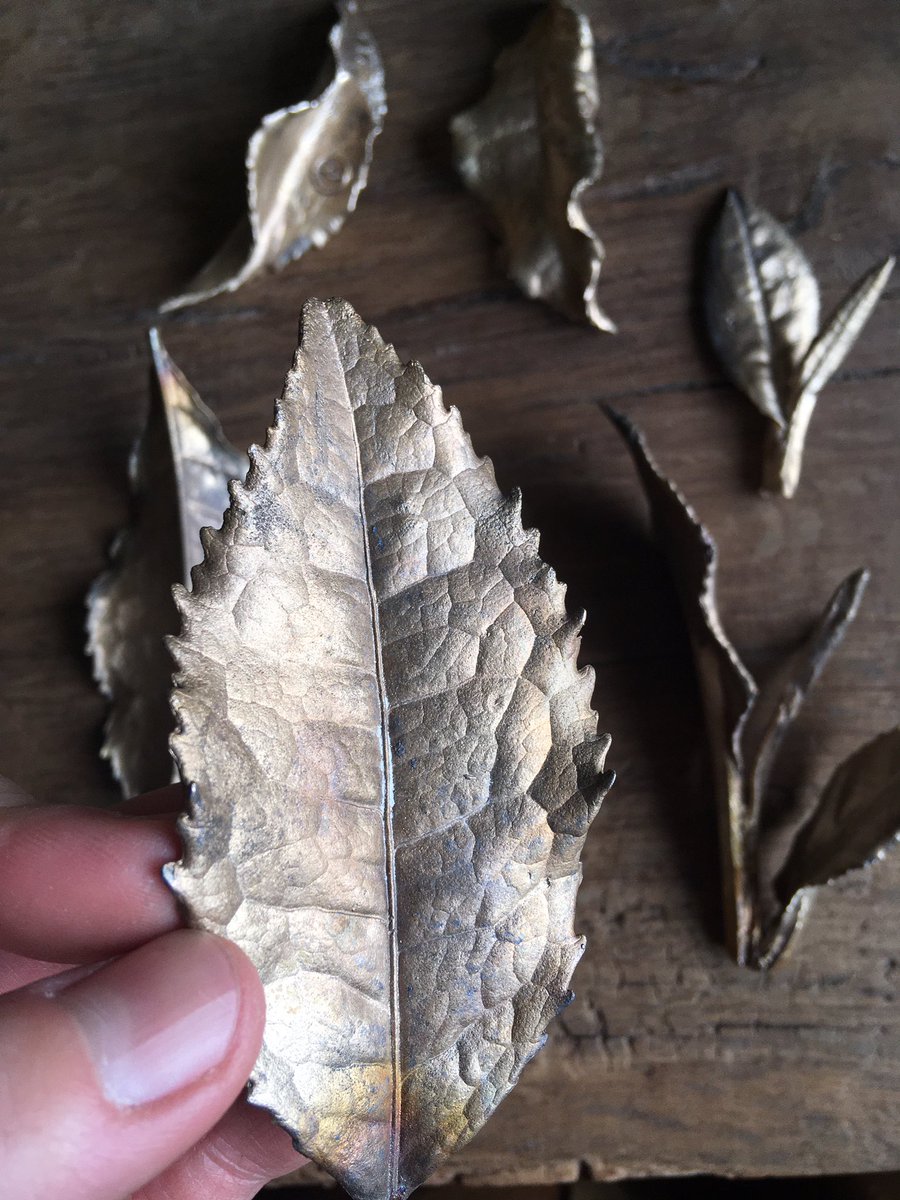 I’m finishing off today the <a href="/windyhollowscot/">Windyhollowfarm</a> bronze tea leaves that will be shown at our first upcoming event on Saturday at <a href="/PostcardTeas/">Postcard Teas</a> in London.