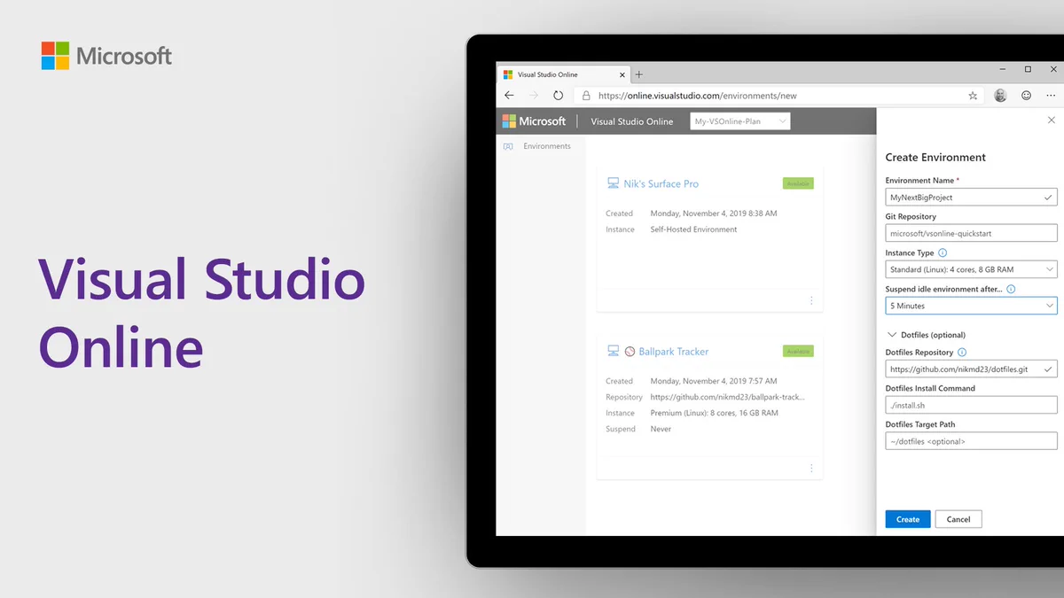 Announcing Visual Studio Online! Check out the newest member of the #VisualStudio family bringing cloud-powered development environments: for your daily work, a side project, or reviewing a PR – from anywhere. 🌴⛰🌵 http://msft.it/6019TTGxX