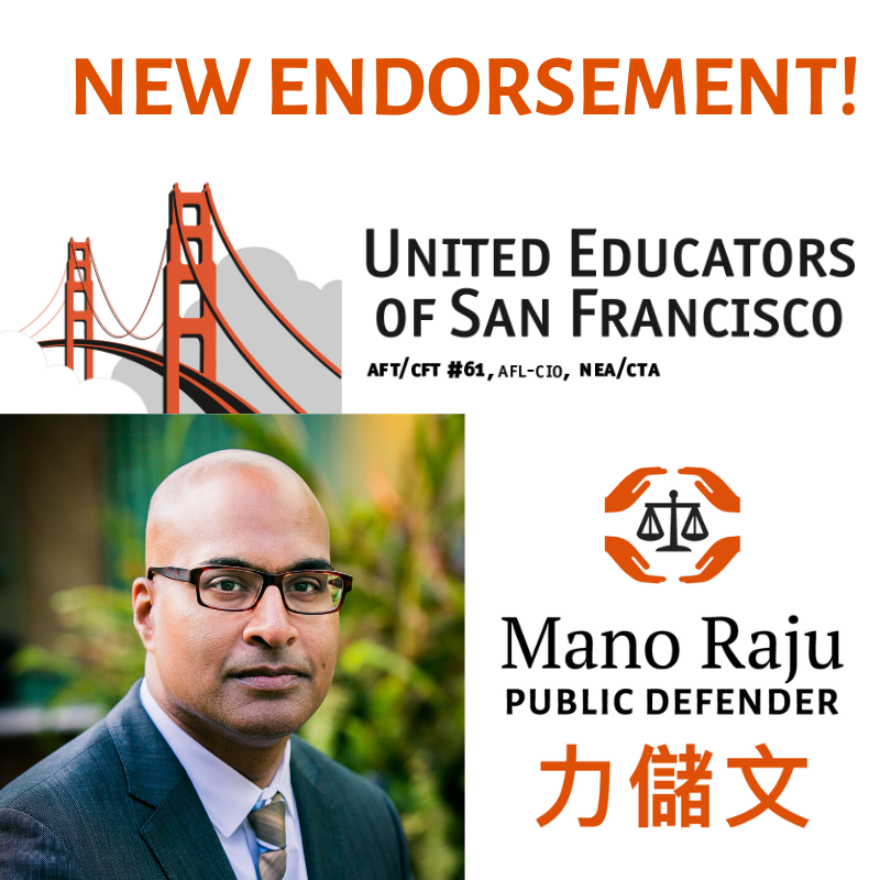VoteManoSF's tweet photo. Endorsed by United Educators of San Francisco!

#votemano #sfpublicdefender #sanfrancicso https://t.co/pz4fQfv8p7