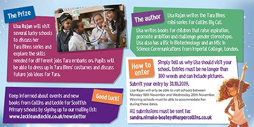 LeckieScotland's tweet photo. Teachers - our competition deadline has been extended to 8th November and you can win a visit from Lisa Rajan, the author of the Tara Binns series. Just let us know why you'd like a visit from Lisa. Full details can be found on the image. #STEMinprimary #WomeninSTEM #STEMcareers https://t.co/dRu9eFpY6X
