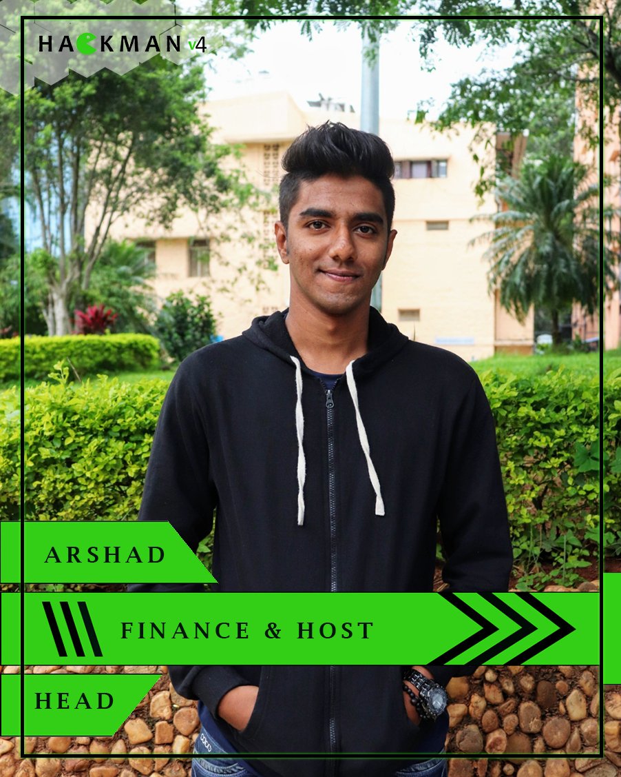 WeAreHackman's tweet image. @Arshaaaaadddddd 
Head of finance / Host
#TeamHackman #dayanandasagarcollegeofengineering #hackathons  #hackman  #coder #coding #opentheme  #24hrhackathon
#Hackmanv4