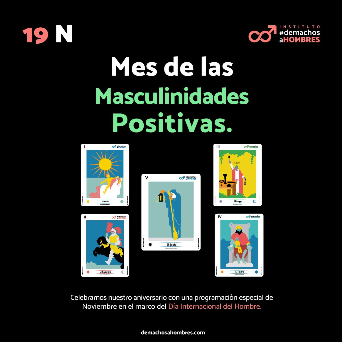 machosahombres's tweet photo. Noviembre, mes de las Masculinidades Positivas.
~
Celebramos nuestro primer aniversario desafiando al machismo con una serie de actividades para impulsar lo que llamamos el mes de las Masculinidades Positivas.
Consulta la programación y únete a todas nuestras actividades. #DMAH https://t.co/ZCBHNSKaSI