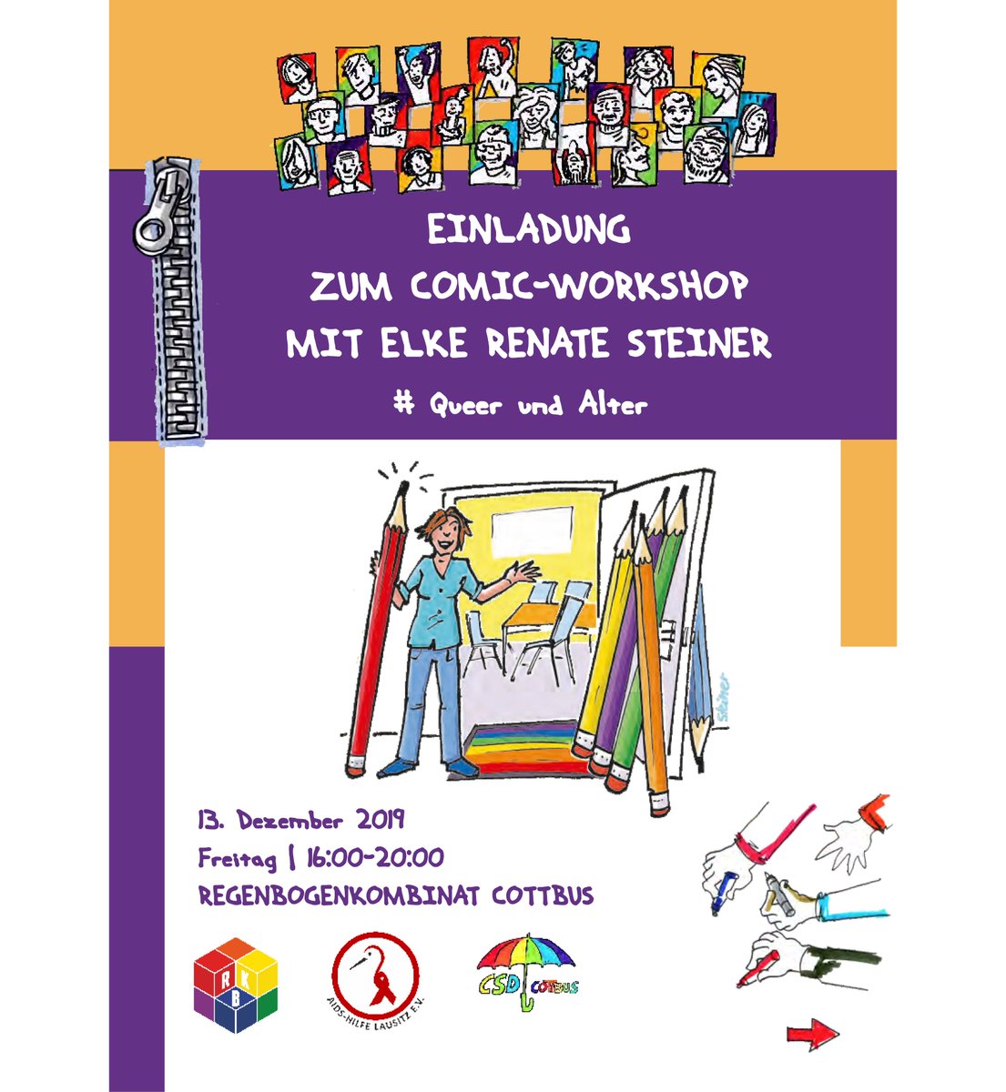13. December 2019: Comics Workshop "Queer &amp; Old Age" with CSD Cottbus e.V. (Cottbus Pride). Information and registration here:csd-cottbus.info/index.php/term…