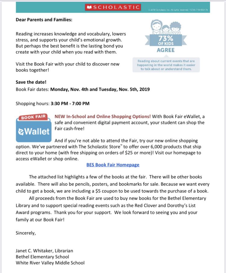 wrvwildcats's tweet photo. Bethel Campus Book Fair!!  Tonight! https://t.co/FClWKzaKCb