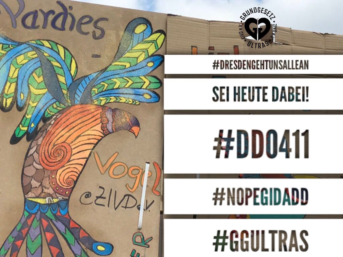 #DresdenGehtUnsAlleAn
Deswegen volle Solidarität mit Euch, die ihr gegen Hass & Hetze von Pegida & Co. auf die Straße geht!
Gleich geht‘s los - passt auf Euch auf! 
#dd0411 #NoPegida