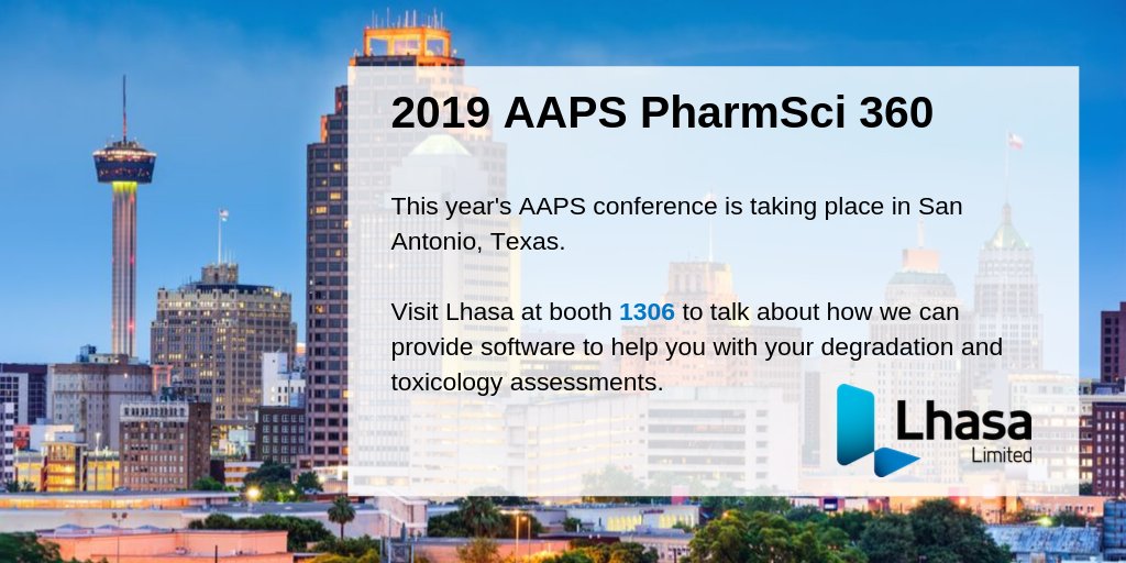 LhasaLimited's tweet photo. Don't forget to visit us at Booth 1306 at the @AAPSComms #PharmSci360 event this week. We'd love to tell you about our products, including #Zeneth for degradation. https://t.co/mkXDgUEe2P https://t.co/Ox24XbPEGx