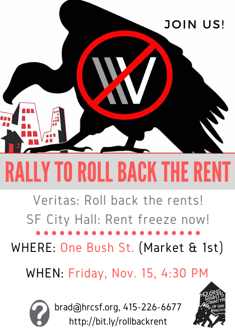 housingrightsSF's tweet photo. 11/15/2019, 4:30 PM, 1 Bush St. in SF.
#WeAreNotPrey #RollBackNow! https://t.co/6qJa70GbRe