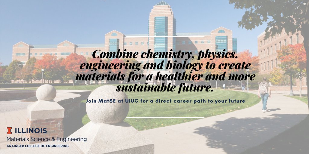 illinoismatse's tweet photo. Does chemistry, physics, engineering and biology interest you? You can put all these skills into practice when you join MatSE. #IllinoisMatSE #WhyMatSE #MotivationMonday https://t.co/uOjjm838il
