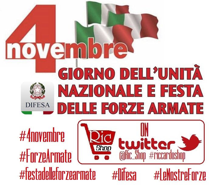 Ric_Shop's tweet photo. #riccardoshop 🇮🇹 #4novembre #ForzeArmate #festadelleforzearmate #Difesa #LeNostreForze 🇮🇹 https://t.co/7NHWisET6w