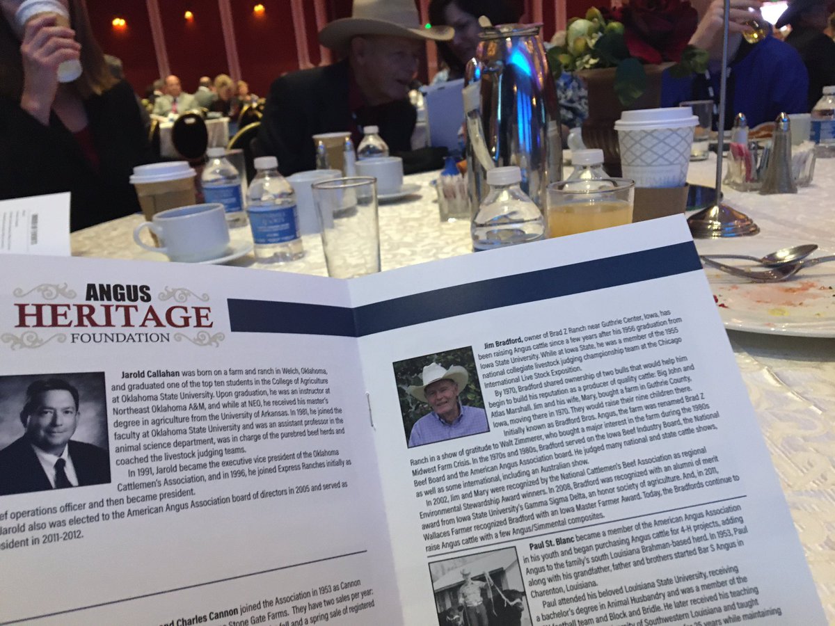 BradfordKrantz's tweet photo. My Dad, Jim Bradford of @BradZRanch was inducted today into the @AngusAssoc Heritage Hall of Fame today for his and Mom’s contribution to the cattle breed’s improvements. Some of us were able to come to the ceremony in Reno. Great people, these “cattle people.” #anguscon19 https://t.co/20koBaZuHm