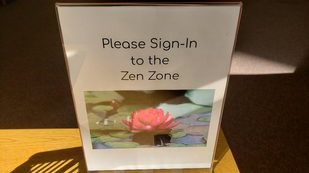 Rodriguez HS Library (@rhsbookhangout) on Twitter photo Zen Zone, A Sanctuary for All:
RHS Library is proud to announce the opening of the Zen Zone in the Corral. To support student health & mental well-being, we are providing a student retreat. The rules are simple: Quiet area, 15-minute limit, no food <a href="/rhsrodsquad/">RHSrodsquad</a> <a href="/FSUSDLibraries/">FSUSD Library Team</a> Zen Zone, A Sanctuary for All:
RHS Library is proud to announce the opening of the Zen Zone in the Corral. To support student health & mental well-being, we are providing a student retreat. The rules are simple: Quiet area, 15-minute limit, no food <a href="/rhsrodsquad/">RHSrodsquad</a> <a href="/FSUSDLibraries/">FSUSD Library Team</a>